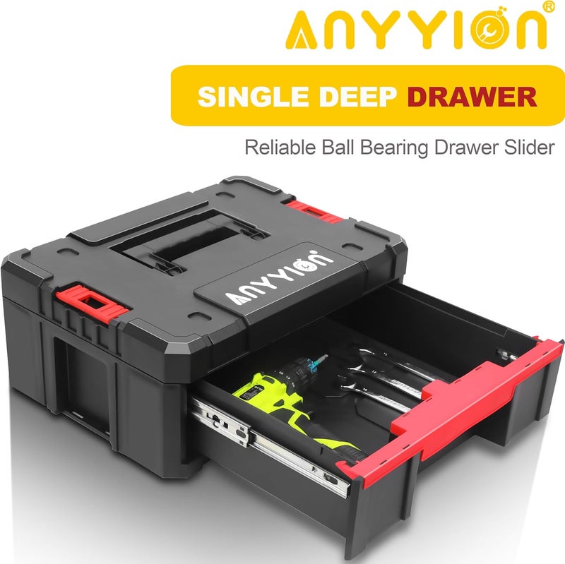 Anyyion Tool Storage Organizer with Single Deep Drawer, Heavy Duty Latches, Stackable - Image 4